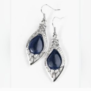 NWT Silver Based Tear Drop "Blue Baby" Earrings